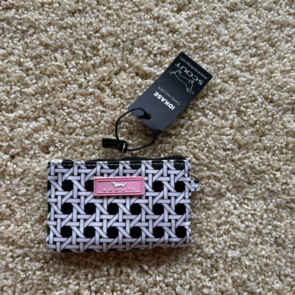 Scout IDKase Card Holder Zip Pouch Cane Fonda Black White NWT